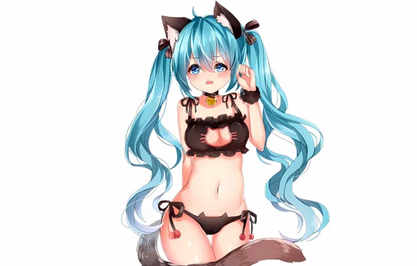 Girl, sexy, lingerie, pantsu, bra, Hatsune Miku, cleavage, Vocaloid