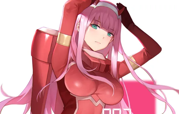 Девушка, аниме, арт, 002, Darling In The Frankxx, Милый во Франксе