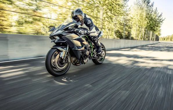 Kawasaki, speed, Ninja, motion, Kawasaki Ninja H2R