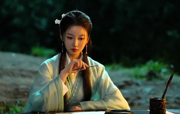 Стол, актриса, костюм, наряд, Китай, записи, дорама, Jiang Zhen Yu