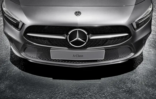 Mercedes-Benz, 2018, передняя часть, Sport, Accessories, A-Class