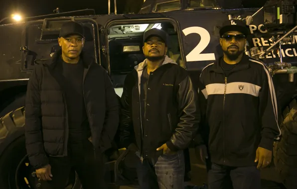 Картинка актеры, Ice Cube, Dr. Dre, Straight Outta Compton, рэперы, Прямиком из Комптона