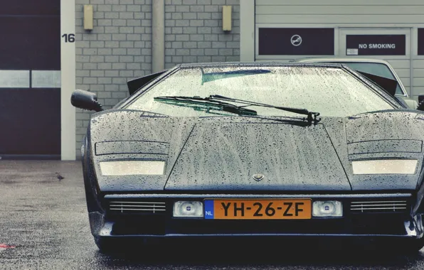 Картинка капли, красота, классика, Lamborghini Countach