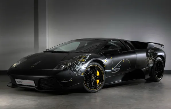 Черный, Lamborghini, аэрография, LP710