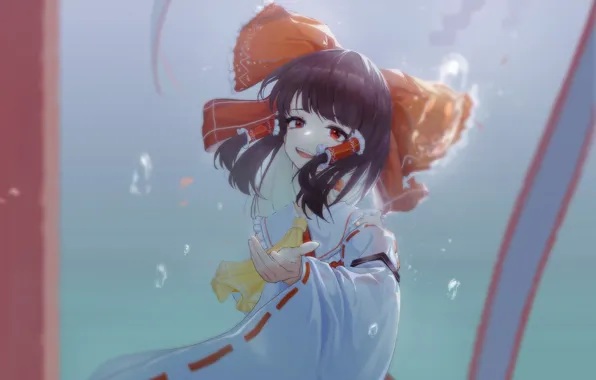 Девушка, под водой, Touhou Project, Reimu Hakurei