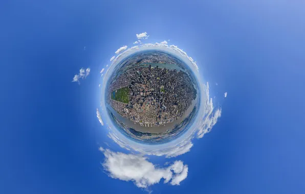 Небо, облака, Нью-Йорк, New York