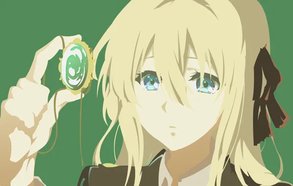 Dress, anime, blue eyes, blonde, japanese, bishojo, mahou, Violet Evergarden