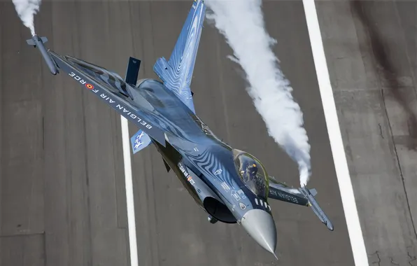 Картинка полет, самолет, истребитель, F-16