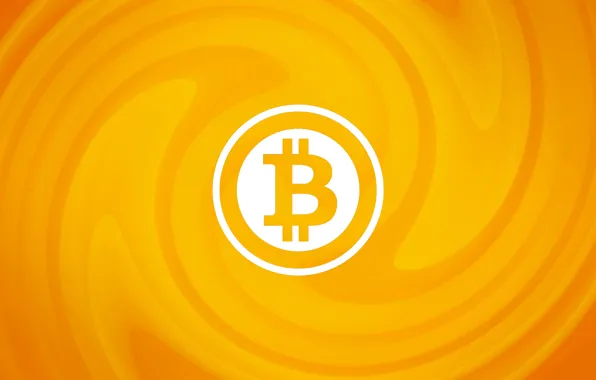 Лого, wall, logo, orange, fon, bitcoin, биткоин, btc