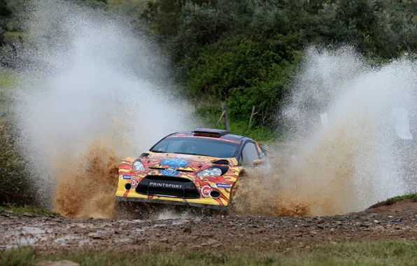 Картинка брызги, ford, fiesta, portugal, super 2000, karl kruuda, wrc2