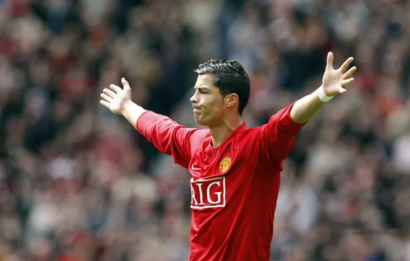 Картинка футбол, звезда, Cristiano Ronaldo, знаменитость, футболист, Роналду, Манчестер юнайтед, празднование