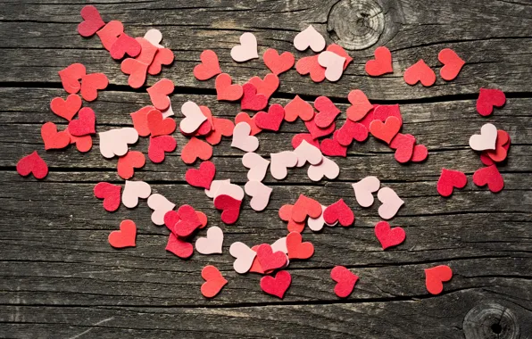 Картинка сердечки, red, love, heart, wood, romantic, valentine`s day