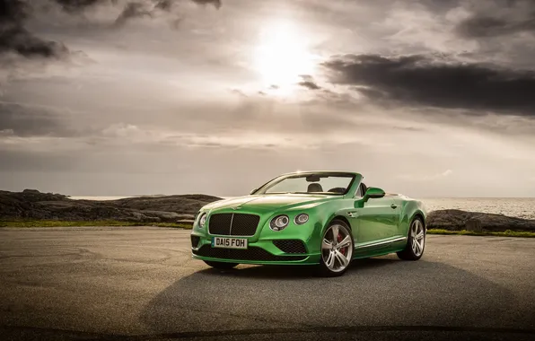Зеленый, Bentley, Continental, кабриолет, Speed, бентли, континенталь, Convertible