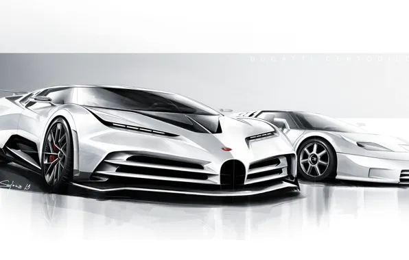 Дизайн, Рисунок, Bugatti, Гиперкар, Sportscar, 2020, Bugatti EB110, EB110