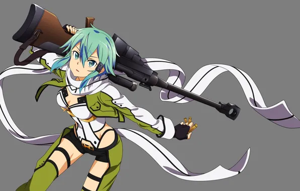 Gun, weapon, anime, sniper, asian, manga, japanese, Sword Art Online
