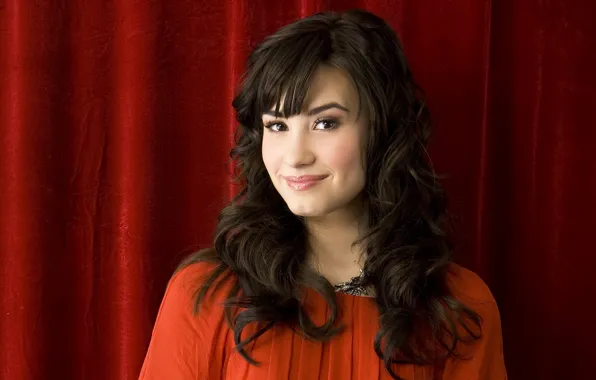 Взгляд, девушка, улыбка, волосы, портрет, Demi Lovato