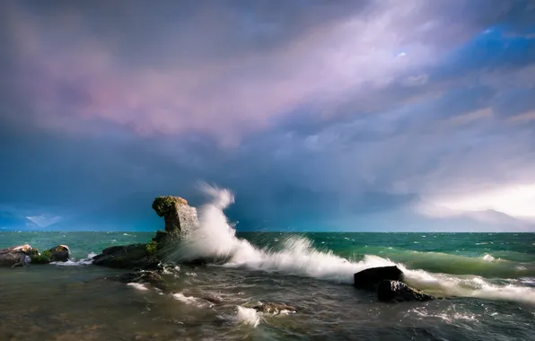 Море, волны, пейзаж