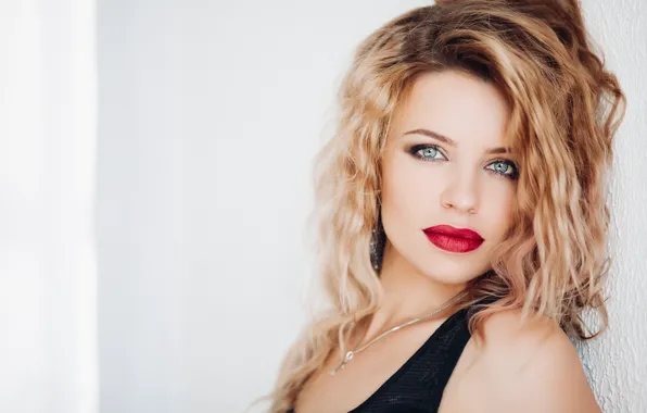 Картинка девушка, модель, портрет, макияж, блондинка, локоны, Вячеслав Косько