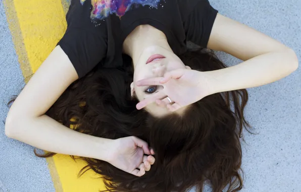 Глаза, девушка, волосы, пальцы, Emily Rudd