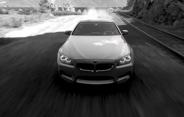 HDR, BMW, Speed, Coupe, Game, BMW M6 Coupe, UHD, Black & White