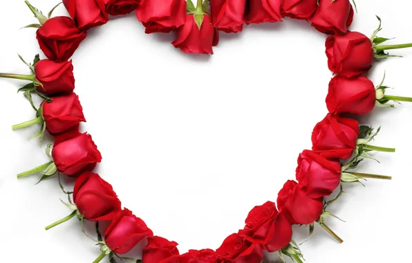 Романтика, сердце, розы, красные, Red, Design, Roses, Heart
