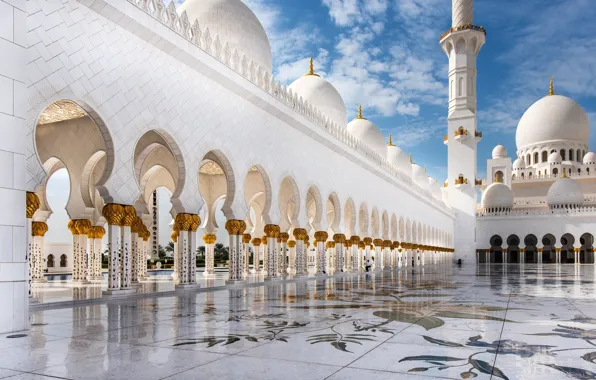Картинка стены, Abu Dhabi, Абу-Даби, белая Мечеть, Шейх, Sheikh Zayed Bin Sultan Al Nahyan Mosque, Зайд