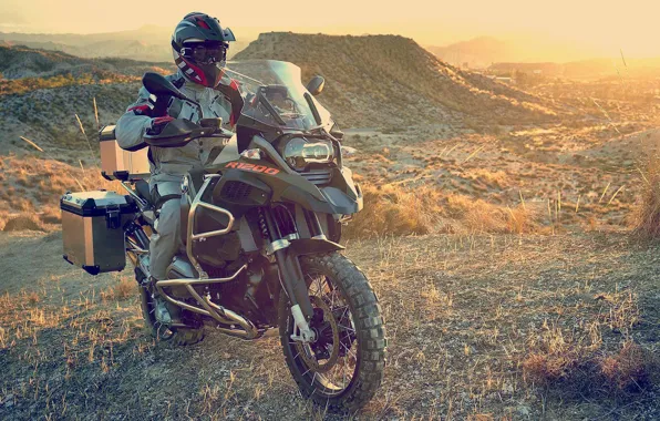 Закат, BMW, саванна, Африка, экипировка, ЮАР, кросс, R1200GS