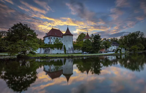 Sunset, Munich, Castle Blutenburg, Schloss Blutenburg