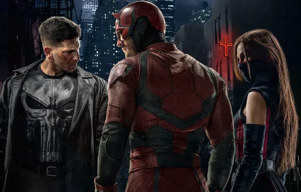 Daredevil, Сорвиголова, The Punisher, Elektra, Каратель, Электра, netflix