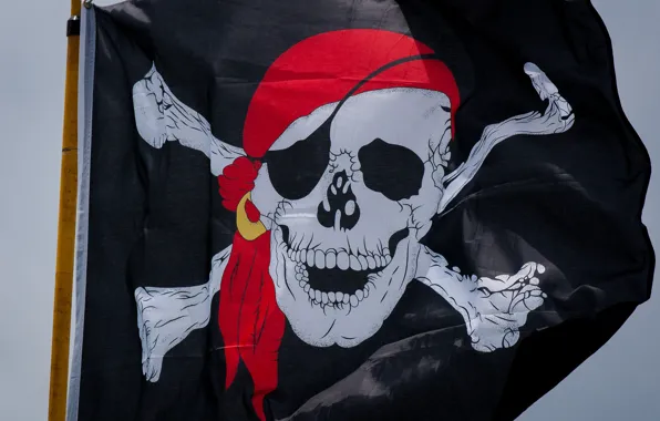 Картинка флаг, пират, череп, веселый роджер
