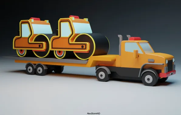 Игрушка, каток, машинка, Тягач, AlexStormND