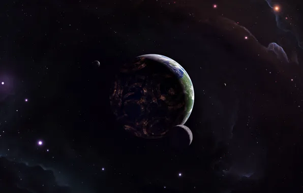 Звезды, Планета, Космос, Планеты, Planets, Star, Арт, Stars