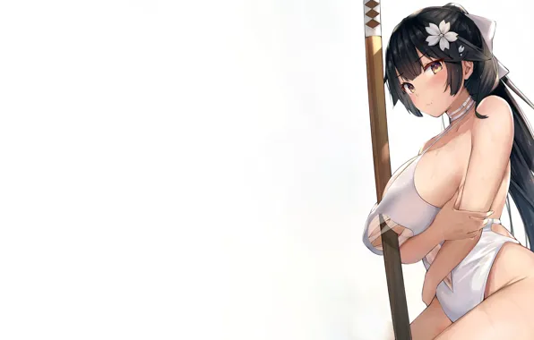 Girl, sexy, cleavage, long hair, boobs, anime, beautiful, pretty