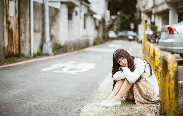 Девушка, улица, азиатка