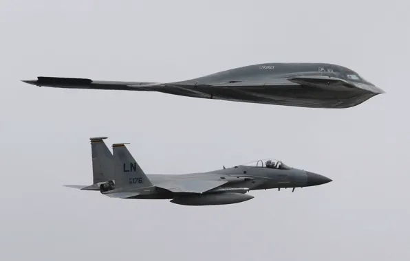 Истребитель, Spirit, Eagle, бомбардировщик, F-15, стратегический, McDonnell Douglas, B-2A