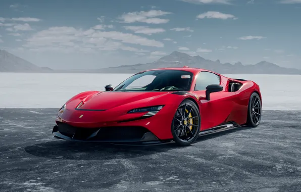 Ferrari, Red, Front, Mountain, Side, Road, Novitec, 2022