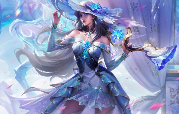 Шляпка, game, character, красивая девушка, персонаж, League of Legends, Caitlyn, LOL