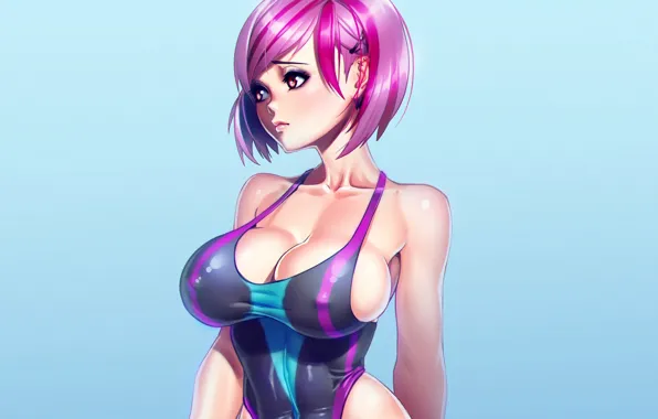 Купальник, эротика, грудь, девушка, тело, сиськи, прическа, Swimsuit