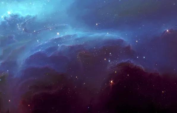 Картинка космос, звезды, облака, туманность, свечение, арт, HellsEscapeArtist, TylerCreatesWorlds