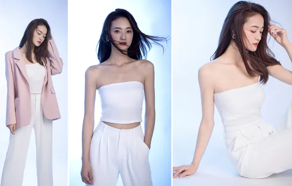 Beautiful, Asian, Model, Woman, Cute, Pretty, Petite, Sitting