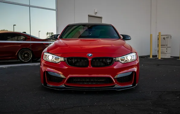 Картинка BMW, RED, Face, Reflection, F80, Sight