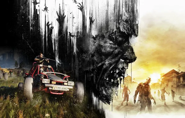 Zombie, gun, game, undead, biohazard, weapon, survivor, Dying Light
