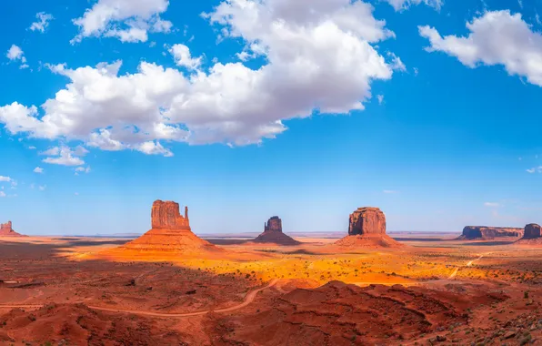 Картинка панорама, Аризона, США, Monument Valley