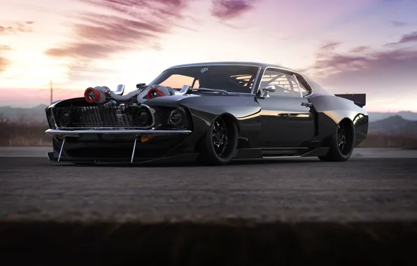 Mustang, Ford, Авто, Машина, Ford Mustang, Рендеринг, Передок, Rostislav Prokop