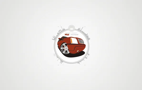 Car, город, vector, корона, силуэты, tuning