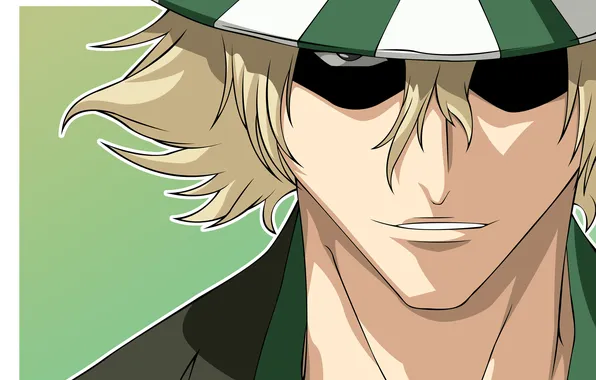 Картинка green, look, shadows, Urahara Kisuke, Bleach hat