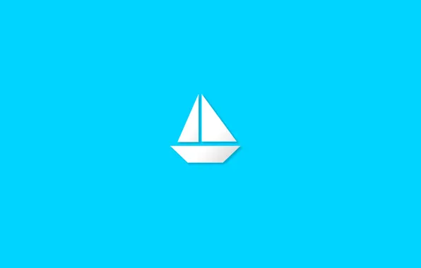 Океан, Море, Минимализм, Синий, Белый, Корабль, Парусник, Windows