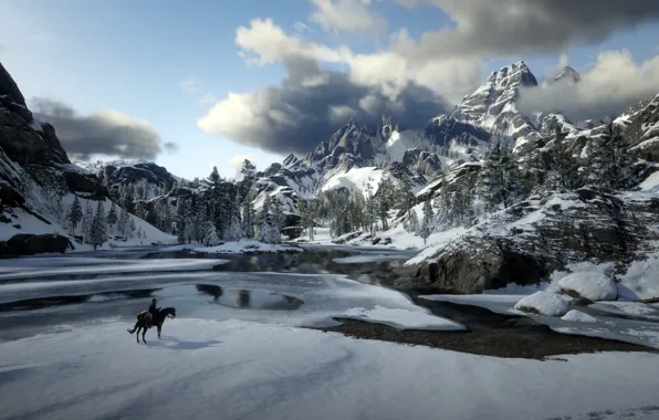 Картинка игра, пейзаж, Red Dead Redemption II