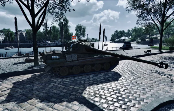 HDR, Tiger, Water, Tank, Sea, World of Tanks, Tiger 2, Trees