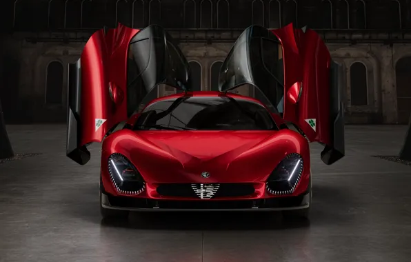 Картинка Alfa Romeo, butterfly doors, 2023, Alfa Romeo 33 Stradale, 33 Stradale